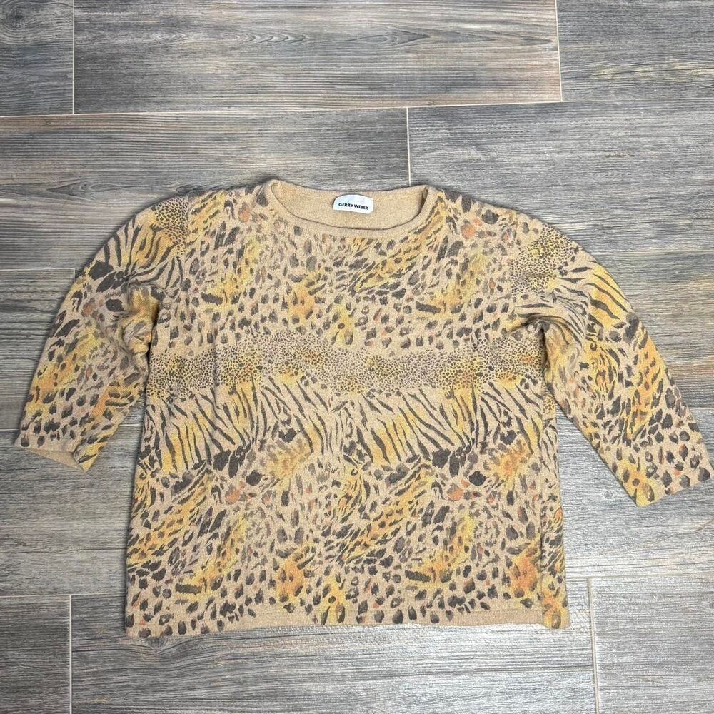 Vintage Leopard tiger print sweater with mixed animal print